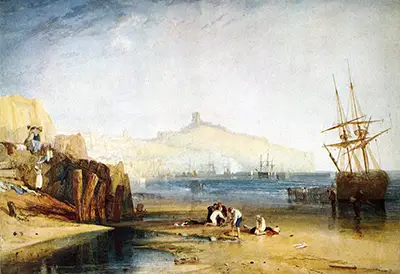 Scarborough Town and Castle Morning Boys Catching Crabs William Turner